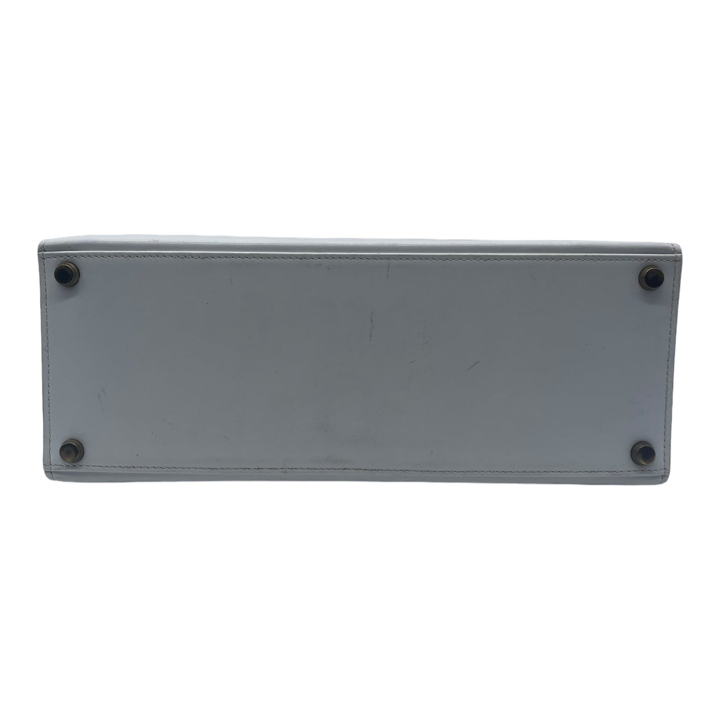 Hermes Kelly 28 Box Carf Leather White