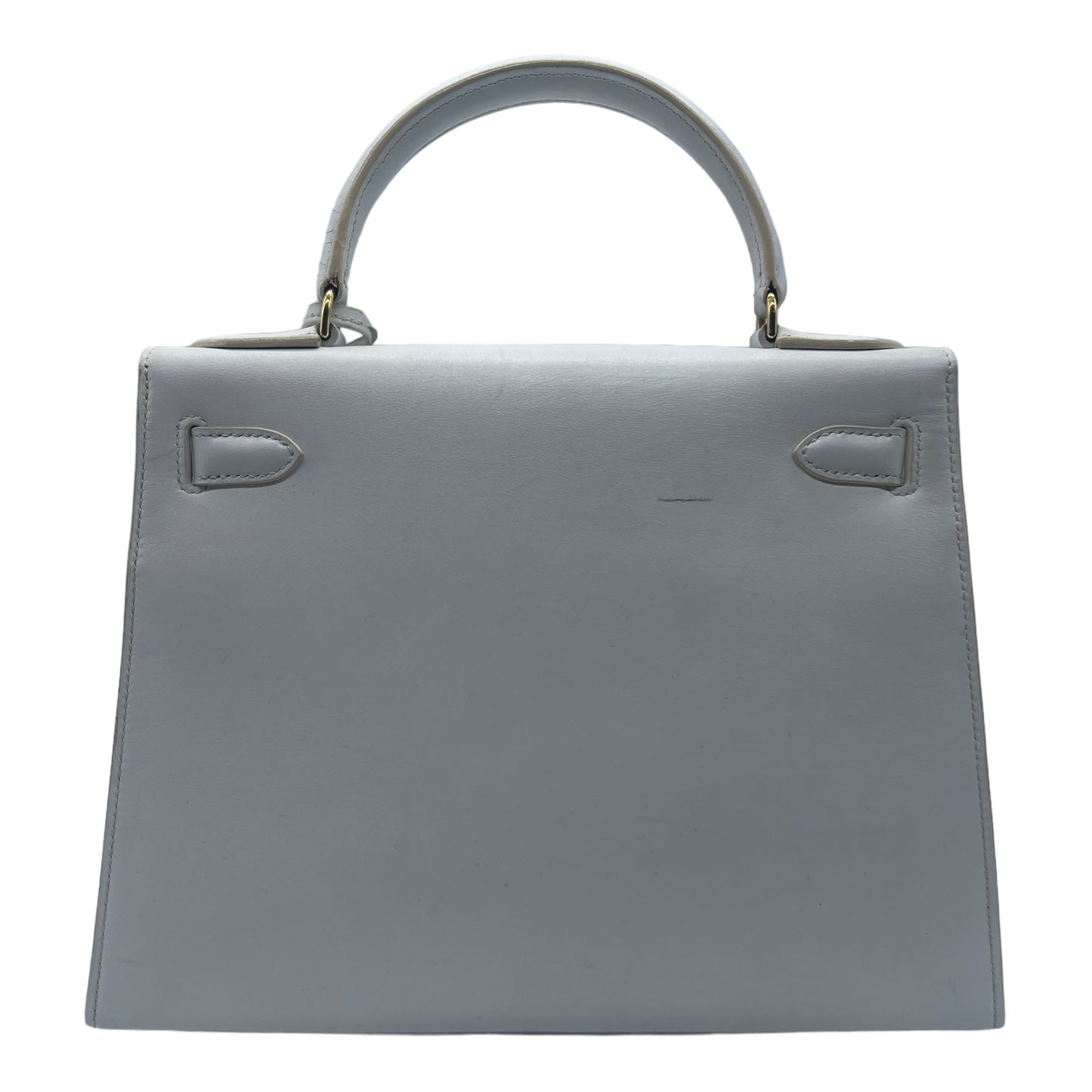 Hermes Kelly 28 Box Carf Leather White